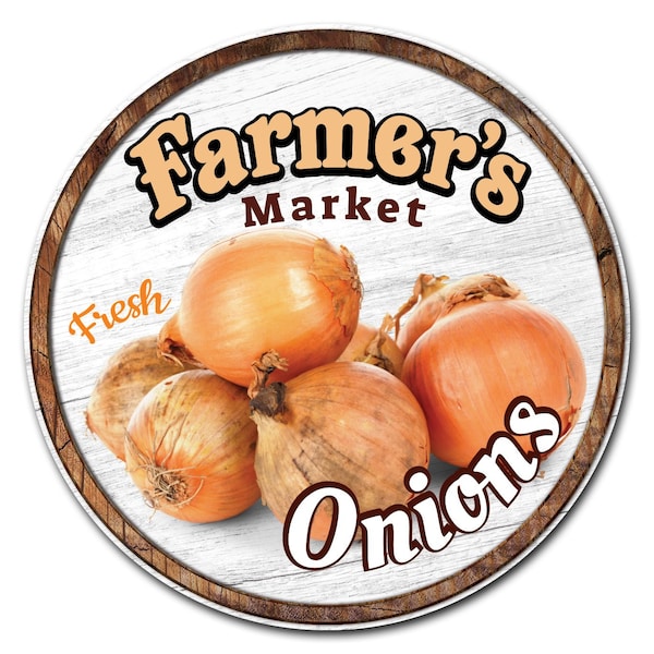 Signmission Farmers Market Onions Circle Corrugated Plastic Sign, C-8-CIR-Onions C-8-CIR-Onions - main
